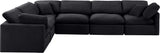 Indulge Black Velvet Modular Sectional 147Black-Sec6A Meridian Furniture