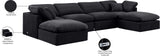 Indulge Black Velvet Modular Sectional 147Black-Sec6B Meridian Furniture