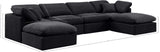 Indulge Black Velvet Modular Sectional 147Black-Sec6B Meridian Furniture