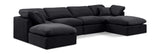 Indulge Black Velvet Modular Sectional 147Black-Sec6B Meridian Furniture