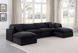 Indulge Black Velvet Modular Sectional 147Black-Sec6B Meridian Furniture