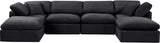 Indulge Black Velvet Modular Sectional 147Black-Sec6B Meridian Furniture