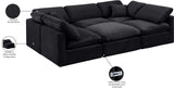 Indulge Black Velvet Modular Sectional 147Black-Sec6C Meridian Furniture