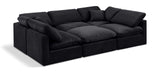 Indulge Black Velvet Modular Sectional 147Black-Sec6C Meridian Furniture