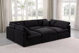 Indulge Black Velvet Modular Sectional 147Black-Sec6C Meridian Furniture