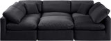 Indulge Black Velvet Modular Sectional 147Black-Sec6C Meridian Furniture