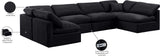 Indulge Black Velvet Modular Sectional 147Black-Sec6D Meridian Furniture