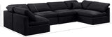 Indulge Black Velvet Modular Sectional 147Black-Sec6D Meridian Furniture