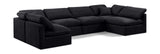 Indulge Black Velvet Modular Sectional 147Black-Sec6D Meridian Furniture