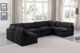 Indulge Black Velvet Modular Sectional 147Black-Sec6D Meridian Furniture