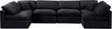 Indulge Black Velvet Modular Sectional 147Black-Sec6D Meridian Furniture