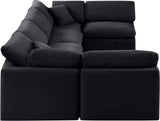 Indulge Black Velvet Modular Sectional 147Black-Sec6D Meridian Furniture