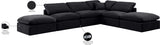 Indulge Black Velvet Modular Sectional 147Black-Sec6E Meridian Furniture