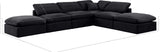 Indulge Black Velvet Modular Sectional 147Black-Sec6E Meridian Furniture