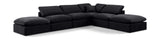 Indulge Black Velvet Modular Sectional 147Black-Sec6E Meridian Furniture