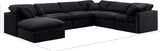 Indulge Black Velvet Modular Sectional 147Black-Sec7A Meridian Furniture