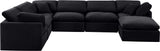 Indulge Black Velvet Modular Sectional 147Black-Sec7A Meridian Furniture