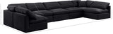 Indulge Black Velvet Modular Sectional 147Black-Sec7B Meridian Furniture