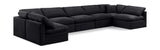 Indulge Black Velvet Modular Sectional 147Black-Sec7B Meridian Furniture