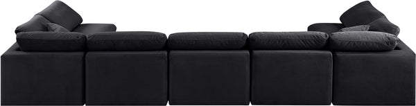 Indulge Black Velvet Modular Sectional 147Black-Sec7B Meridian Furniture