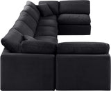 Indulge Black Velvet Modular Sectional 147Black-Sec7B Meridian Furniture