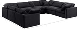 Indulge Black Velvet Modular Sectional 147Black-Sec8A Meridian Furniture