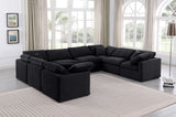 Indulge Black Velvet Modular Sectional 147Black-Sec8A Meridian Furniture