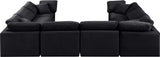 Indulge Black Velvet Modular Sectional 147Black-Sec8A Meridian Furniture