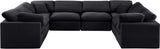 Indulge Black Velvet Modular Sectional 147Black-Sec8A Meridian Furniture