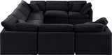 Indulge Black Velvet Modular Sectional 147Black-Sec8A Meridian Furniture