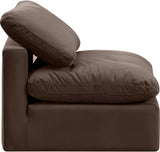 Indulge Brown Velvet Armless Chair 147Brown-Armless Meridian Furniture