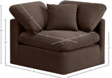 Indulge Brown Velvet Corner Chair 147Brown-Corner Meridian Furniture