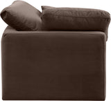 Indulge Brown Velvet Corner Chair 147Brown-Corner Meridian Furniture