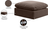 Indulge Brown Velvet Ottoman 147Brown-Ott Meridian Furniture