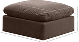 Indulge Brown Velvet Ottoman 147Brown-Ott Meridian Furniture