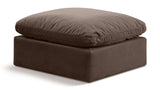 Indulge Brown Velvet Ottoman 147Brown-Ott Meridian Furniture