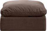 Indulge Brown Velvet Ottoman 147Brown-Ott Meridian Furniture