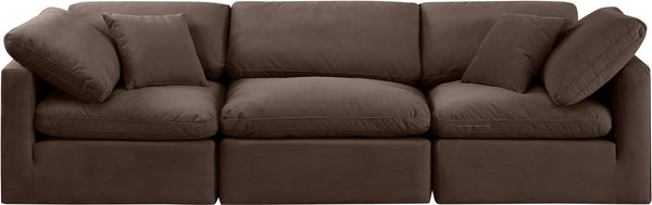 Indulge Brown Velvet Modular Sofa 147Brown-S105 Meridian Furniture
