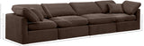 Indulge Brown Velvet Modular Sofa 147Brown-S140 Meridian Furniture