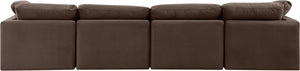 Indulge Brown Velvet Modular Sofa 147Brown-S140 Meridian Furniture