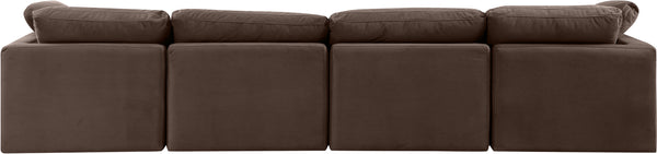 Indulge Brown Velvet Modular Sofa 147Brown-S140 Meridian Furniture
