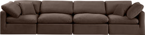Indulge Brown Velvet Modular Sofa 147Brown-S140 Meridian Furniture