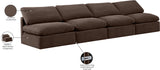 Indulge Brown Velvet Modular Sofa 147Brown-S4 Meridian Furniture