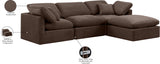 Indulge Brown Velvet Modular Sectional 147Brown-Sec4A Meridian Furniture