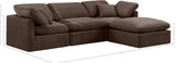 Indulge Brown Velvet Modular Sectional 147Brown-Sec4A Meridian Furniture