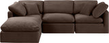 Indulge Brown Velvet Modular Sectional 147Brown-Sec4A Meridian Furniture