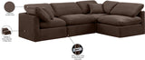 Indulge Brown Velvet Modular Sectional 147Brown-Sec4B Meridian Furniture