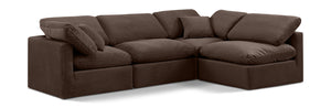 Indulge Brown Velvet Modular Sectional 147Brown-Sec4B Meridian Furniture