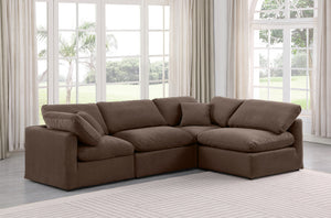 Indulge Brown Velvet Modular Sectional 147Brown-Sec4B Meridian Furniture