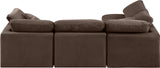 Indulge Brown Velvet Modular Sectional 147Brown-Sec4B Meridian Furniture